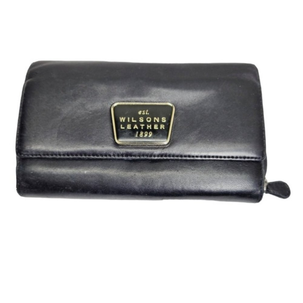 * Wilson's leather trifold wallet 100% genuine leather butter soft 7"x4.5"